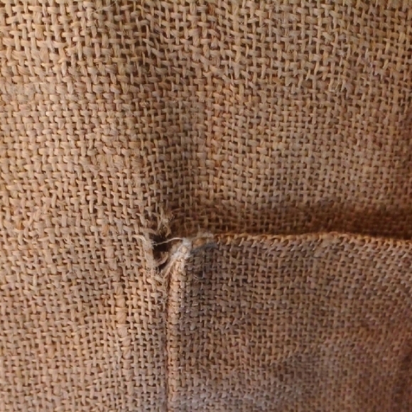 Tan Canvas Style Blazer with Notched Lapels, XL - Picture 5 of 8